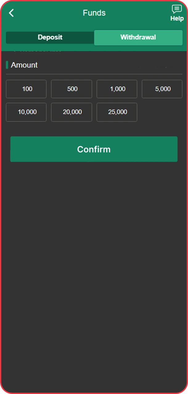 Confirm withdrawal.